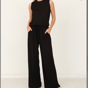Black Drawstring Jumpsuit